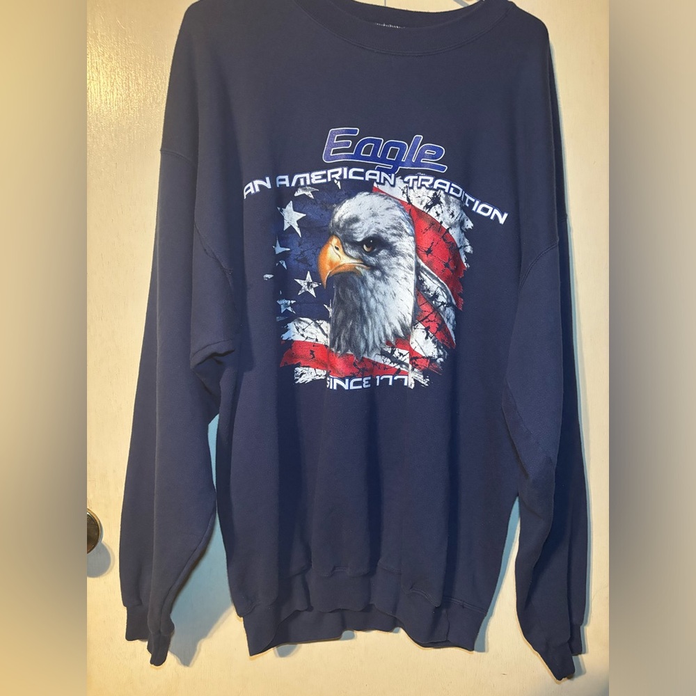 Vintage American Eagle Crewneck Sweatshirt Hanes Heavyweight Size XL